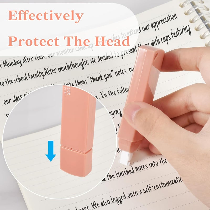 Temiary 6Pcs Mini White Correction Tapes, Quick Dry Smooth Pull Out for Writing, Aesthetic Cute Correction Tape Set Easy To Use for Students School Office Supplies (Pink) - Image 5
